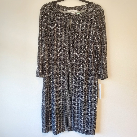 Wisp Dresses & Skirts - Wisp Stitchfix Marnie Knit Black and White Pattern Dress Size 16